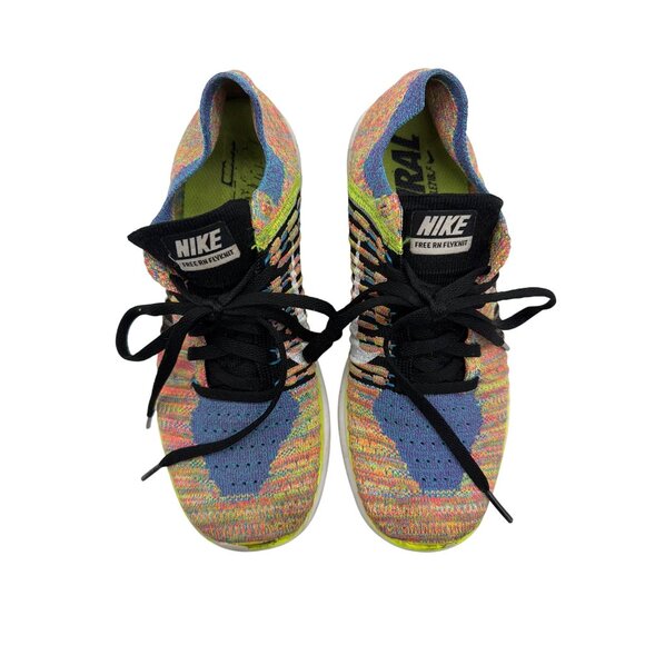 Nike Free Rn Flyknit Multicolor Running Shoes size 7 - Picture 3 of 8